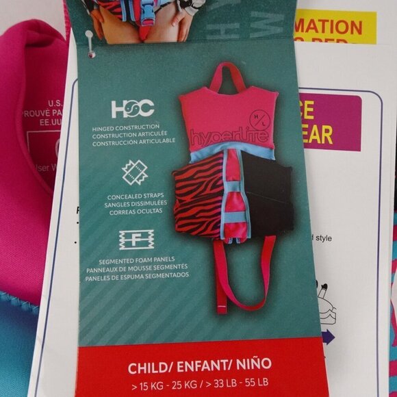 Hyperlite Child Life Vest Jacket Girls USCG Approved (33-55 lbs) - Picture 12 of 12